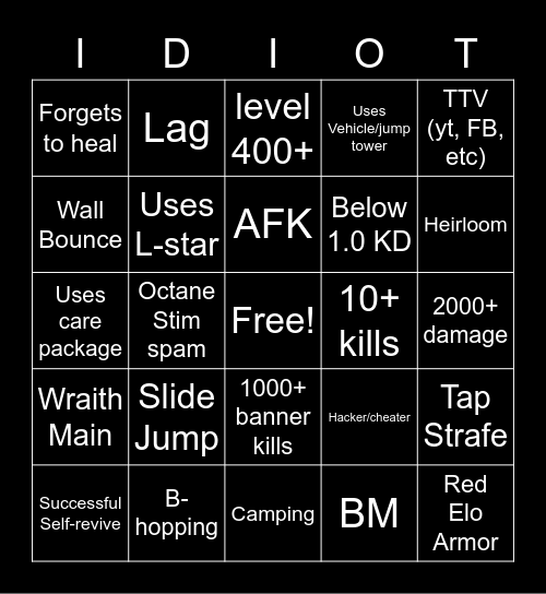 NateNukeemTV's NEW bingo board Bingo Card