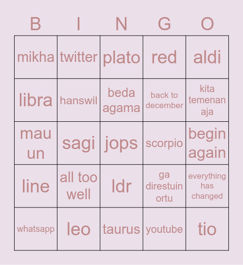 jonathan cupu ☆ Bingo Card