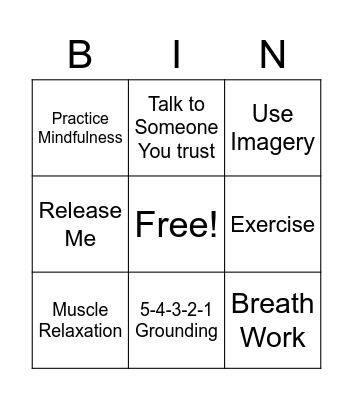 Take It Easy Bingo Card