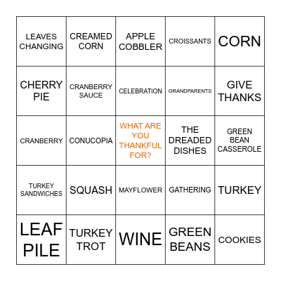 THANKFUL FOR BINGO Card