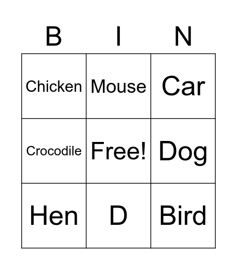 E Bingo Card