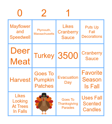 Thanksgiving Bingo Card