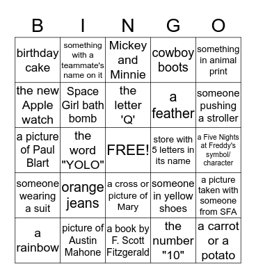 Emma's 10th Mall Birthday BINGO  Bingo Card