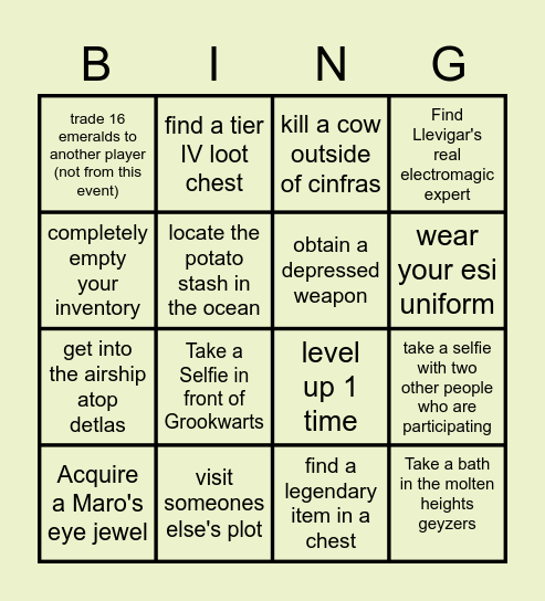 esi bingo Card