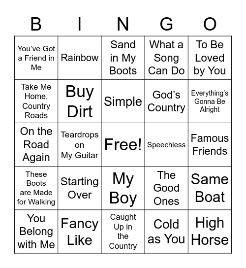 November Bingo Card