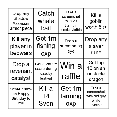 BriftyNeeze Bingo Card