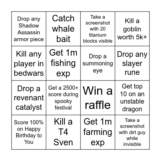 BriftyNeeze Bingo Card