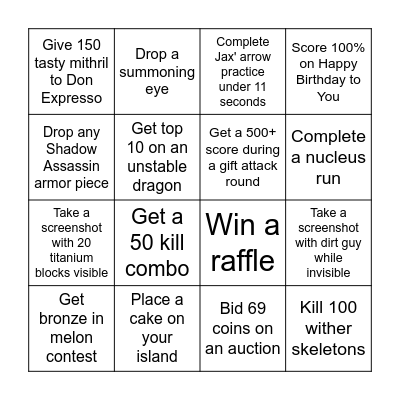Reamstan Bingo Card