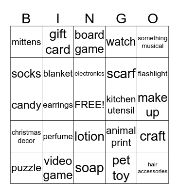 Christmas Bingo Card
