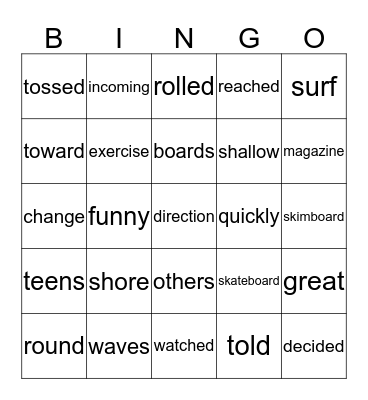 3rd Grade Bingo Card