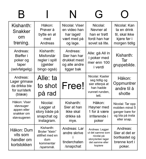 Marthe Bingo Card