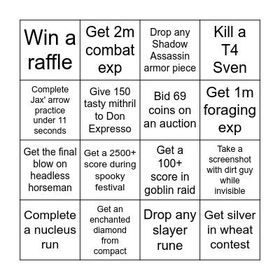 Bakun Bingo Card