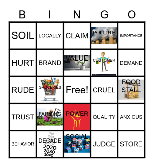 VOCABULARY BINGO! Bingo Card