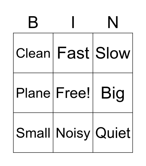 Unit 2 vocabulary Bingo Card