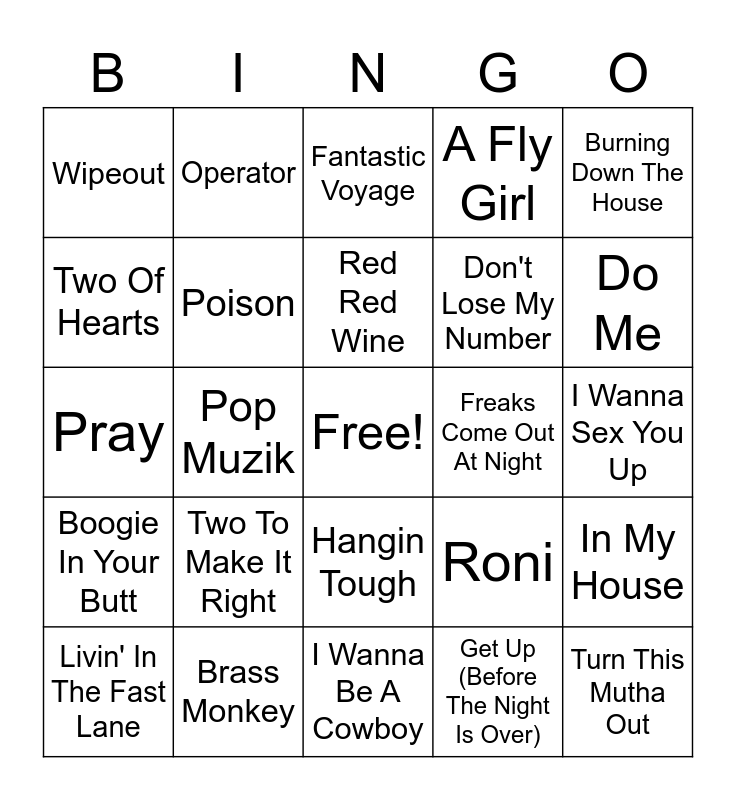 Tavern Cover All Bingo Card