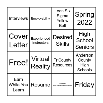 Manufacturing Works Bingo Card