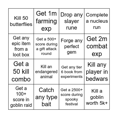 SirDuckis Bingo Card