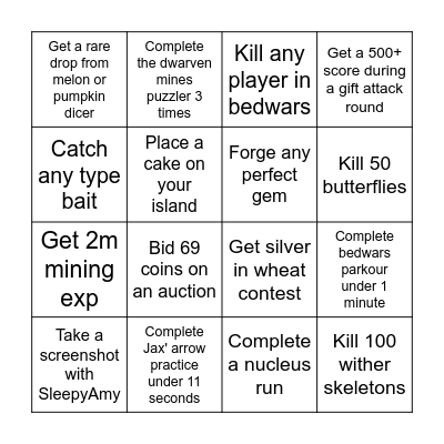 usernemnem Bingo Card