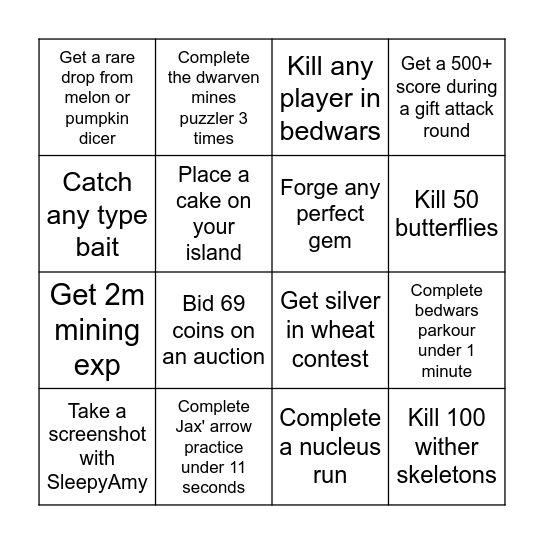 usernemnem Bingo Card