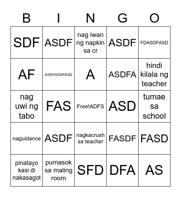 KUMUSTAHAN WITH SHA Bingo Card