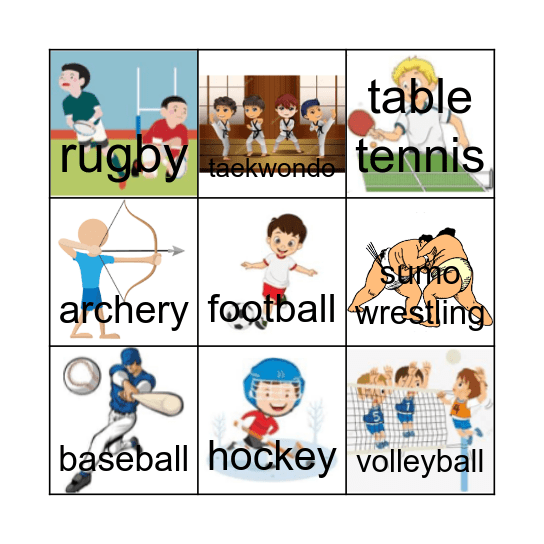 Sports Bingo Card