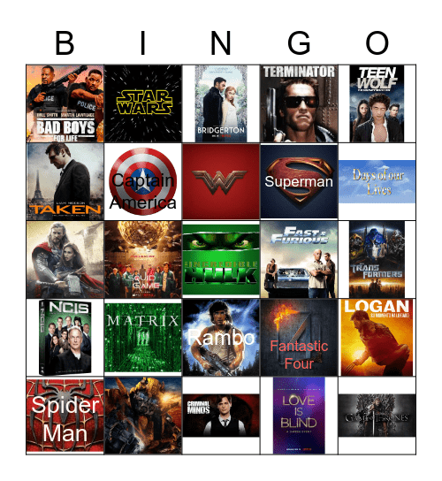 MOVIES BINGO Card