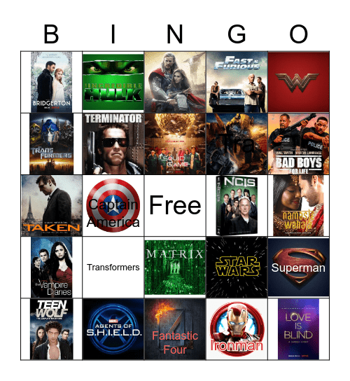 MOVIES/TV Series BINGO Card