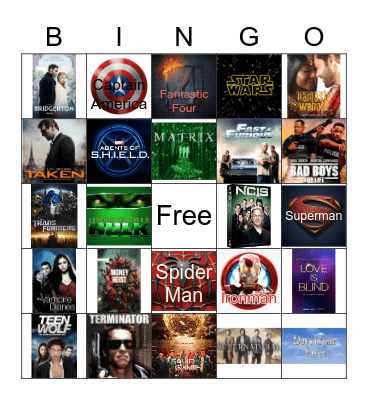 MOVIES/TV Series BINGO Card