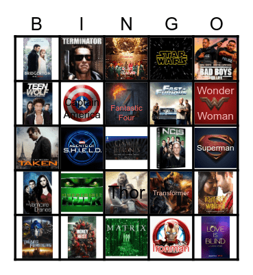 MOVIES/TV Series BINGO Card