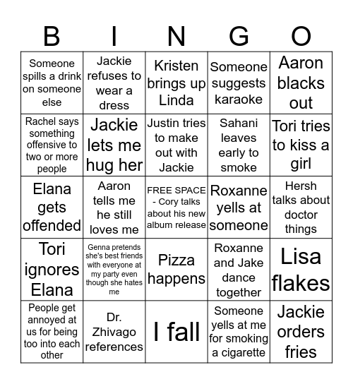 PARTY BINGO Card