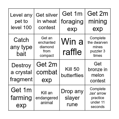 MBH Bingo Card