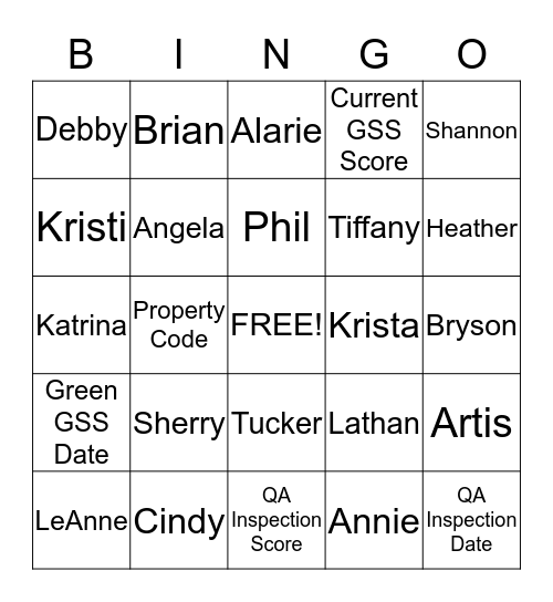 Bingo Reference Bingo Card