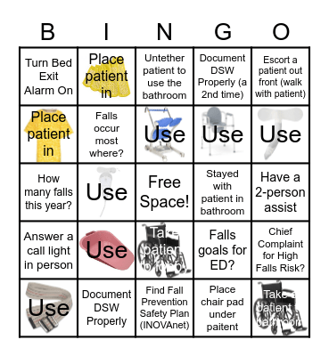 No Falls November Bingo Card