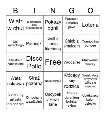 Festyn Bingo Card