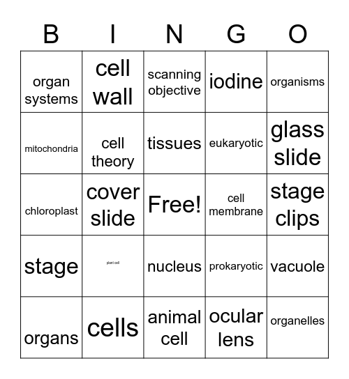 introduction to living things Bingo Card