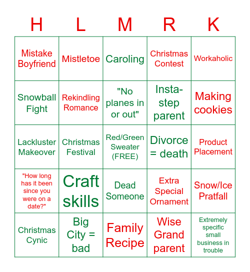 The most wonderful? time of the year Bingo Card