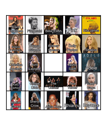 Women in Music Bingo Card