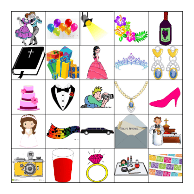 La Quinceañera Bingo Card