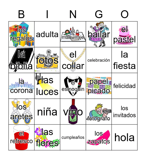 TB  - La Quinceañera Bingo Card