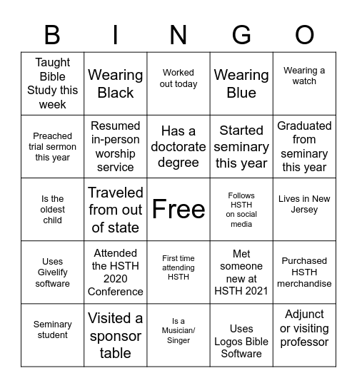 How Shall They Hear? 2021 Conference Bingo Card