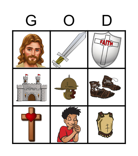 ARMOR OF GOD BINGO Card