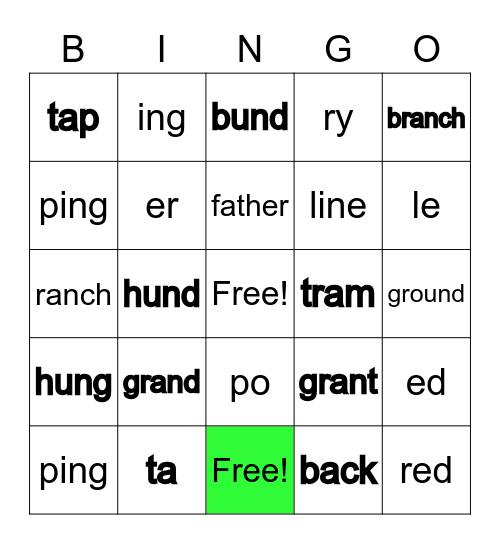 Grade 2 Star 19 Bingo Card
