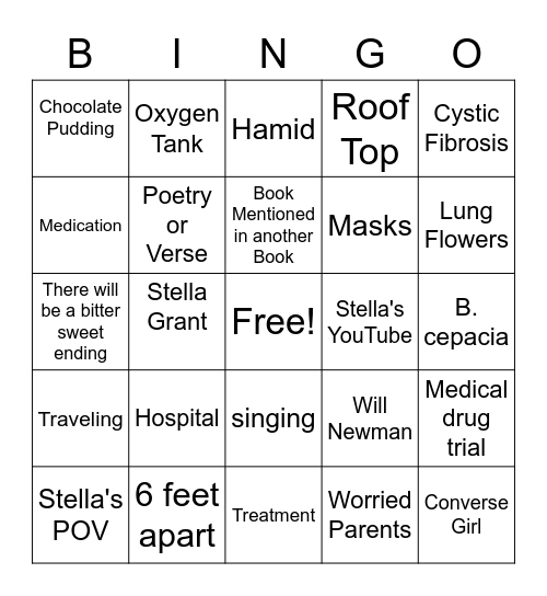 Five Feet Apart Bingo Card