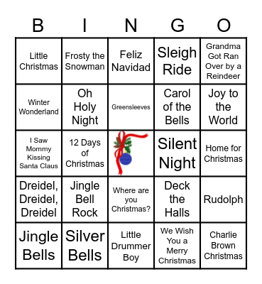 Holiday Bingo Card