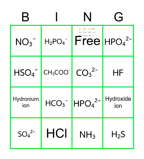 คู่ กรด - เบส Bingo Card