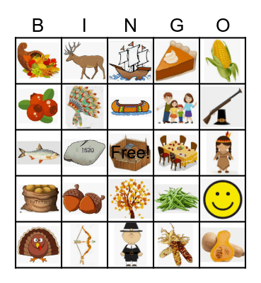 Thanksgiving Bingo Card