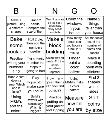 Math Bingo Card