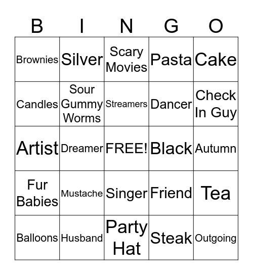 Jeffrey's Birthday  Bingo Card