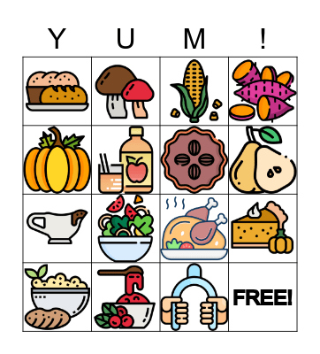 Thanksgiving Food Bingo Card