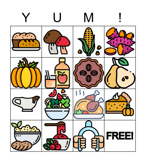 Thanksgiving Food Bingo Card